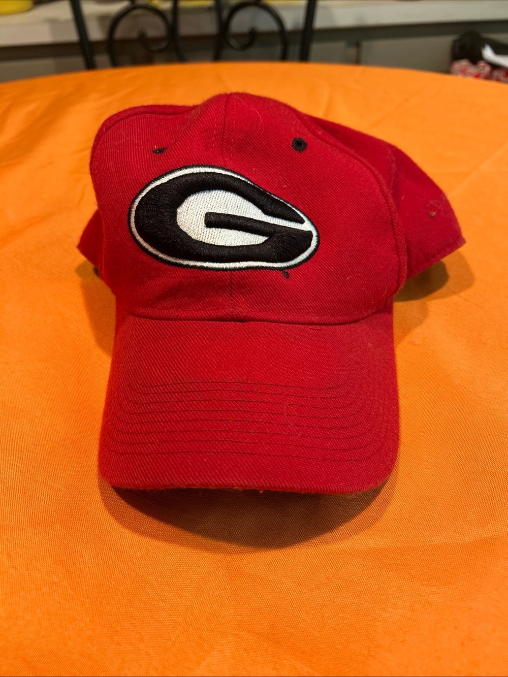 Zephyr Georgia Bulldogs University of Georgia Red Black Fitted Hat Size 7 1/4